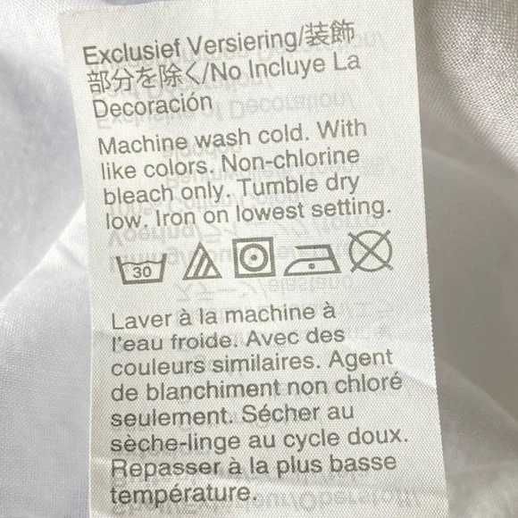 J. Crew Embroidered Saffron scalloped tiered white blue trim dress $128 - Picture 12 of 15